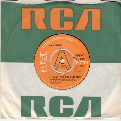 ELVIS PRESLEY *CLEAN UP YOUR OWN BACK YARD*  1969 UK  PROMO ROCK & ROLL