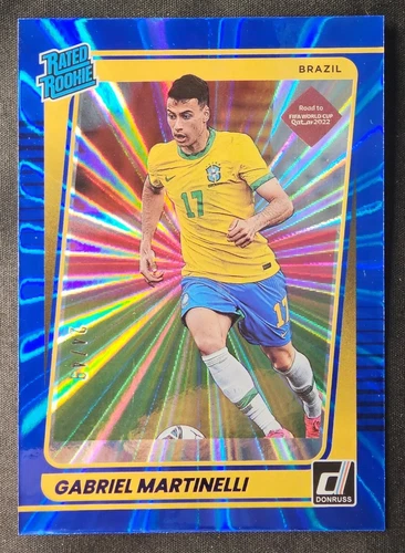 2021 Donruss Road to Qatar Gabriel Martinelli Rookie Blue Laser /49 Brazil CBF