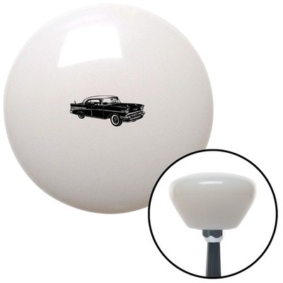 Black Chevy White Retro Shift Knob w/ M16x1.5 Insert Shifter Auto Manual Custom