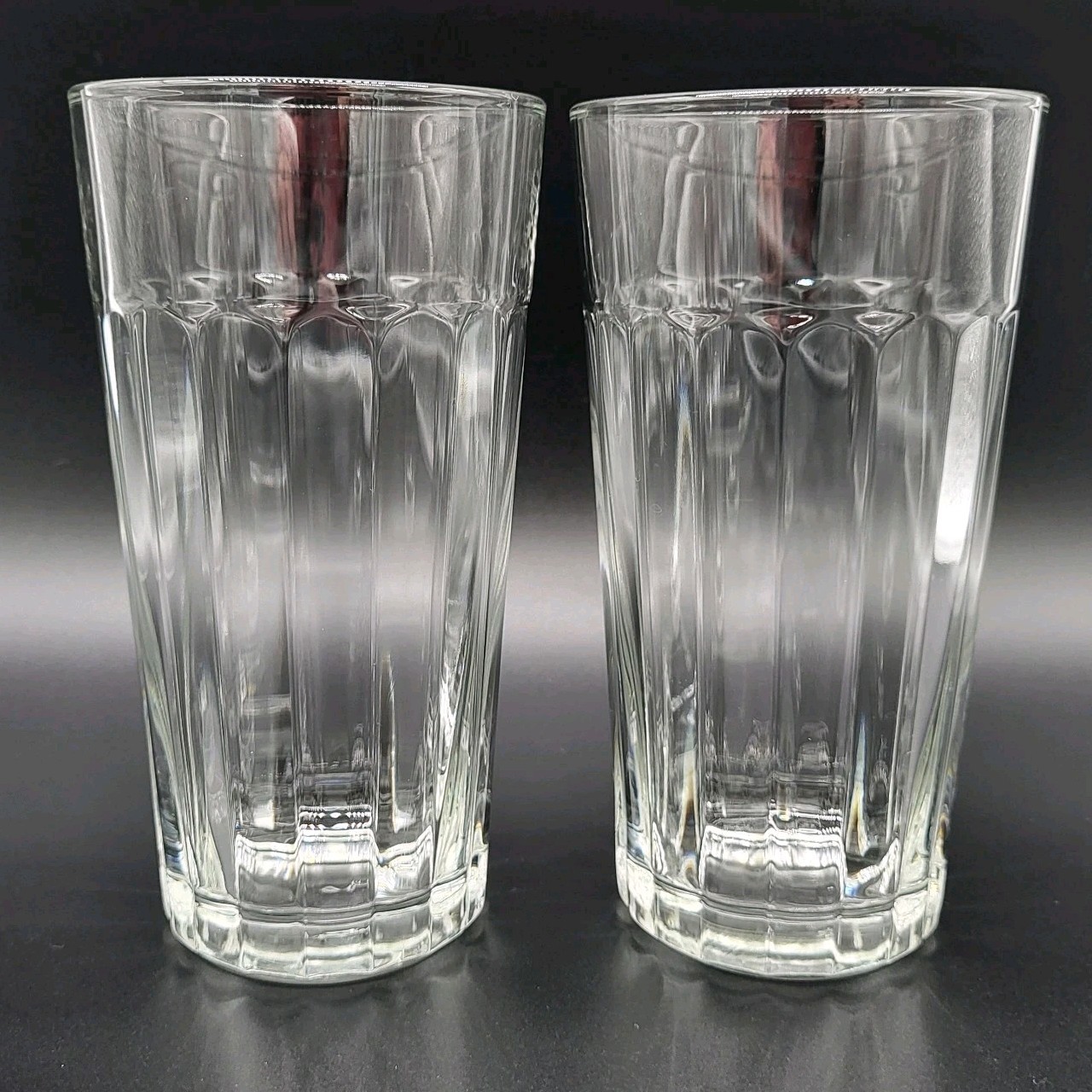 5 Libbey Duratuff Paneled Tumblers 18 Ounce Large Clear Ice Tea Drinking Glasses