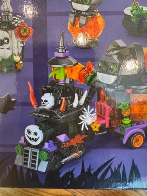 Halloween House Train Model Building Blocks City Pumpkin Ghost Castle