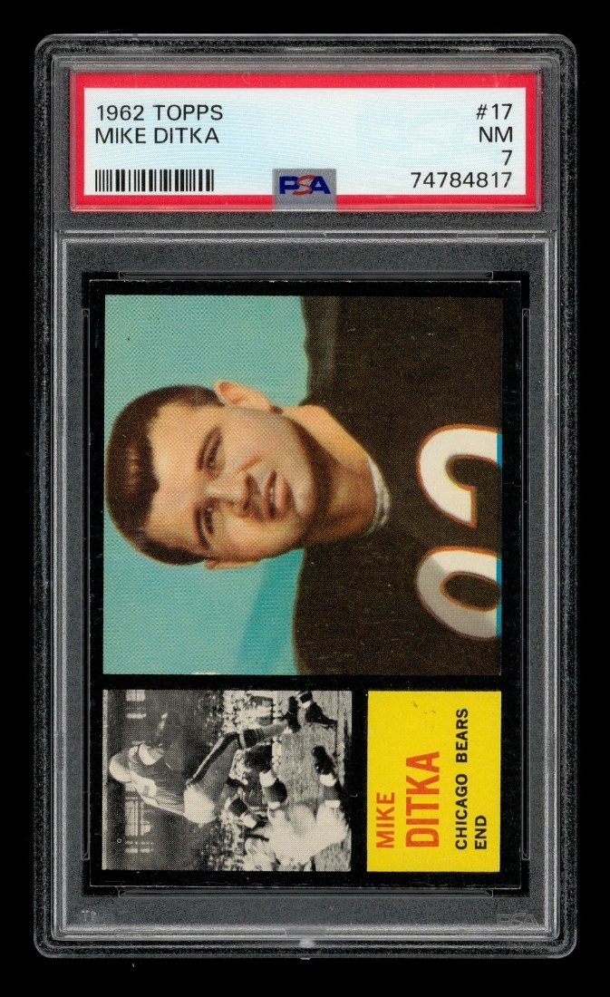 1962 Topps Set-Break # 17 Mike Ditka PSA 7 NM