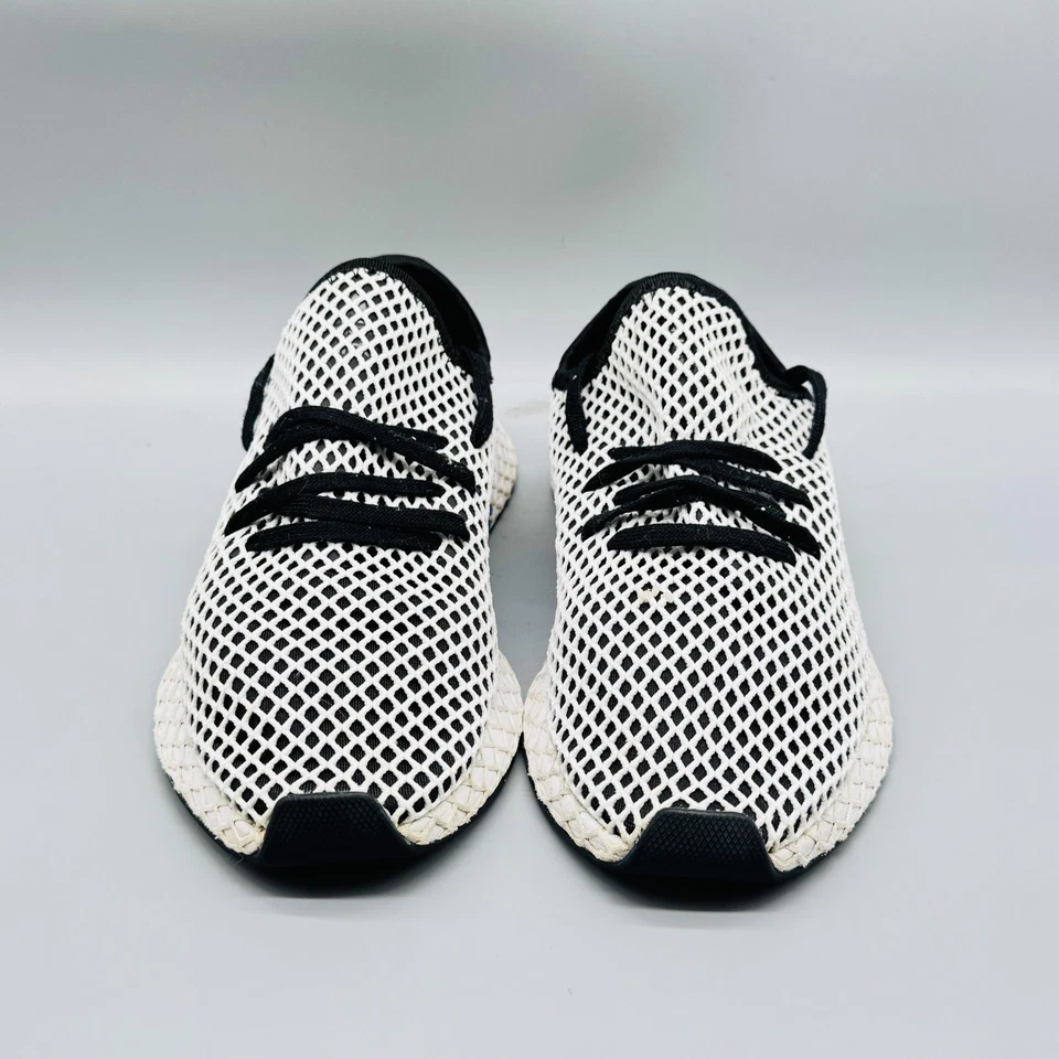 Adidas Shoes Mens 7.5 Black White Originals Deerupt Runner Mesh Net Sneakers - Image 3 of 4