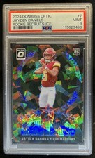 2024 Panini Donruss Optic Jayden Daniels Rookie Recruits Ice RC #/15 PSA 9