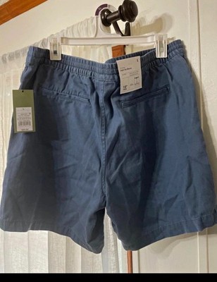 Goodfellow & Co Men's Blue Pull-On Shorts 7'' Inseam Cotton Pockets Drawstring
