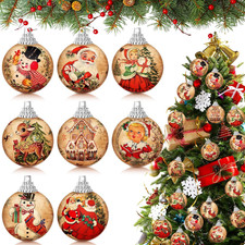16 Pcs Christmas Tree Ball Ornaments Vintage Christmas Decorations for Tree Colo