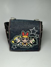 Rare Vintage Y2K Powerpuff Girls Denim Purse w/ Handle Approx 6 Tall