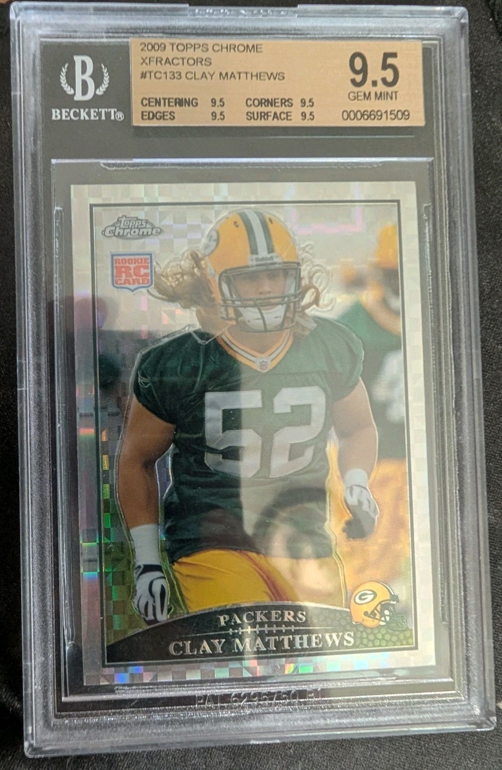 2009 Topps Chrome Clay Matthews RC Xfractors #TC133 Packers BGS 9.5 GEM MINT