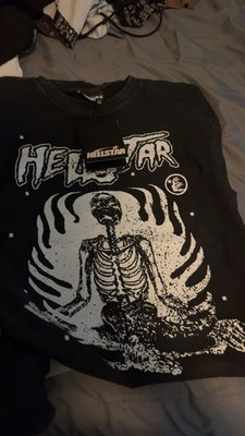 Hellstar Studios Men's Skeleton T-Shirt M Reach Your Inner Peace' Graphic