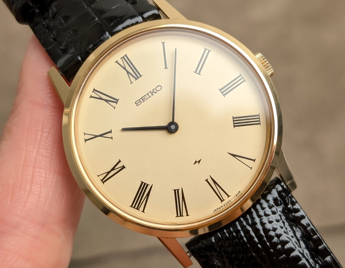 Unused] SEIKO Chariot 2220-0430 Gold Manual winding Men's Watch