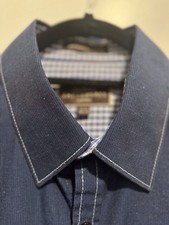 James Tattersall London Men's Blue Button Down Long Sleeve Shirt Size M