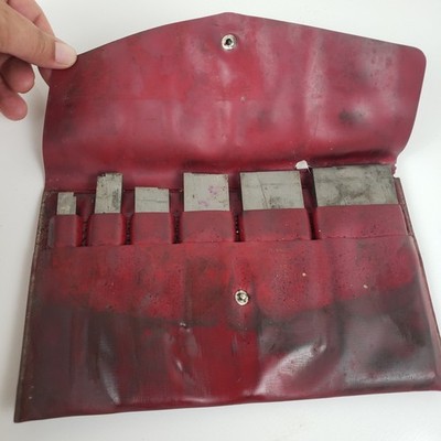 Vintage Lufkin Adjustable Parallels Set Machinist Tools 6 Pieces with Pouch 915