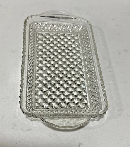 VTG Anchor Hocking Wexford Crystal Relish Tray Cranberry Dish Plate Clear Glass