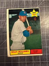 1961 TOPPS #141 BILLY WILLIAMS CHICAGO CUBS ROOKIE BASEBALL CARD NM OC. rookie card picture