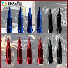 4X Spike Bullet Valve Stem Caps Covers Tire Wheel Screw-on Metal Aluminum 2.4"