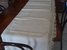 ANTICA COPERTA COPRILETTO MATRIMONIALE ECRU' TELA DI COTONE ANNI 30 NUOVO VEDERE