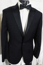 J CREW LUDLOW SUPER 120'S SIZE 38 SHORT BLACK 2 BUTTON WOOL TUXEDO JACKET