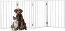 Pet Gate 4-Panel Indoor Foldable Dog Fence for Stairs Hallways/Doorways
