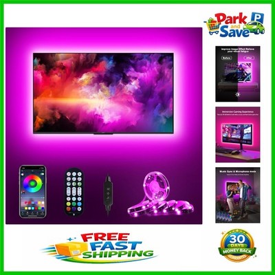 Vibrant 9.8ft LED Backlight Strips for TV with Music Sync & Bluetooth Control
