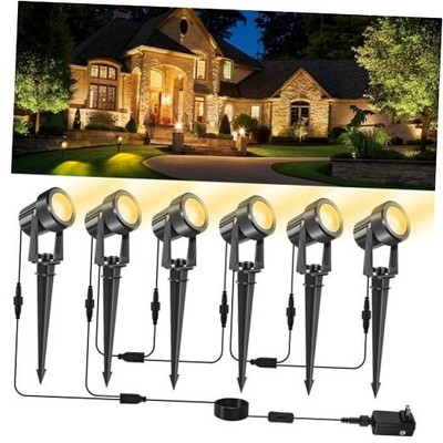 LED Spotlight Outdoor,Low Voltage Landscape 3000K Warm White Spotlights 6 in1
