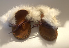 Vintage Original American Indian Handmade Baby Moccasin Booties