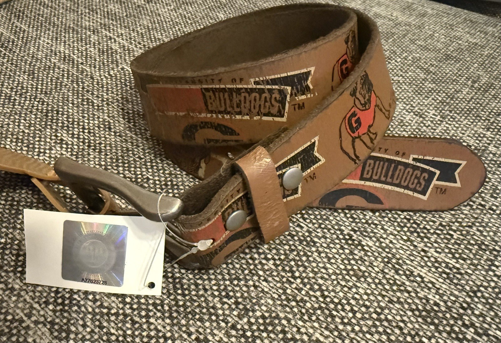 New - University of Georgia Leather Belt by Enmon, Officially Licensed, Size 32
