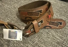 New - University of Georgia Leather Belt by Enmon, Officially Licensed, Size 32