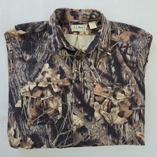 VTG LL Bean Mossy Oak Break-Up Camo Hunting Shirt Men's XL Tall Made in USA Poly