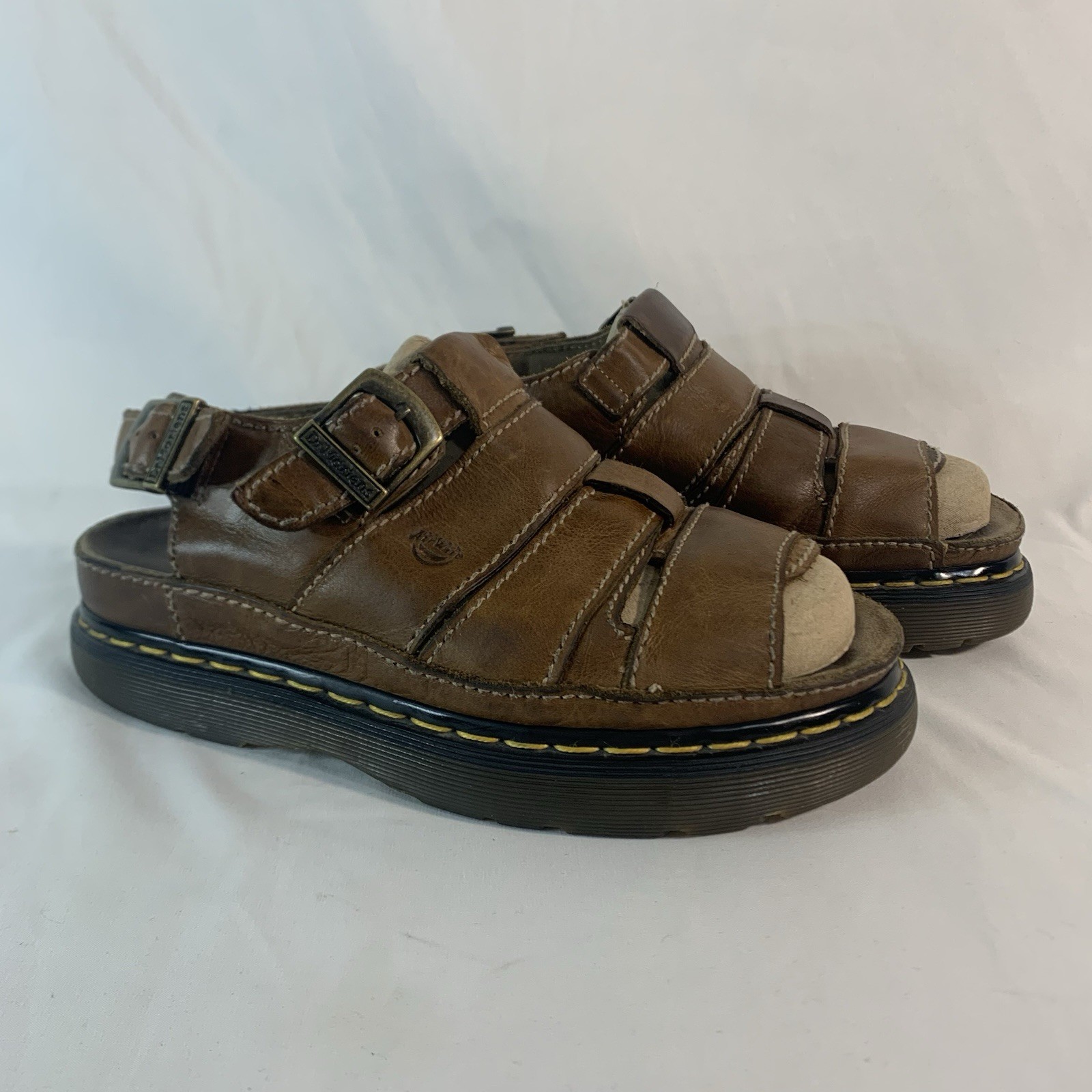 Vintage Dr Martens 9155 Chunky Sandals Fisherman Brown Leather Womens 10 US Y2K