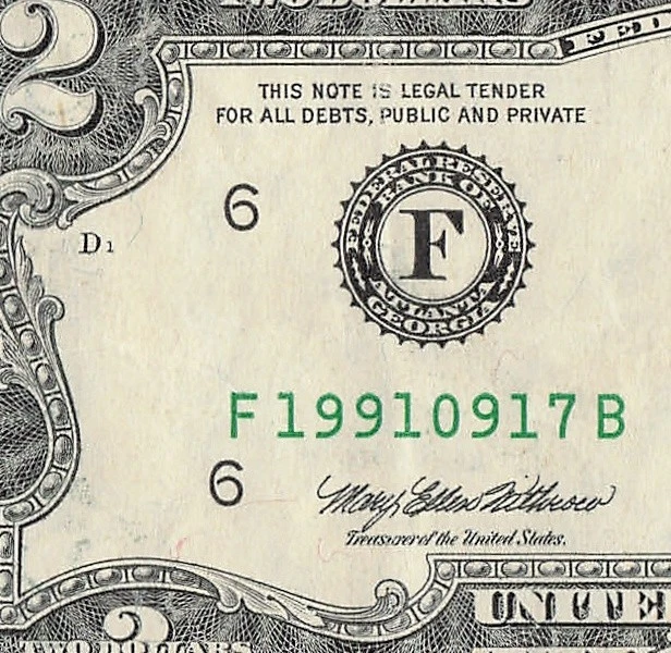 SEP 17 1991 Birthday Fancy Serial Number Date Note One Dollar Bill 09 17 1991 - Image 3 of 4