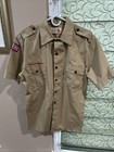 Boy Scout BSA UNIFORM SHIRT Mens Medium Short Sleeve Tan J98 - Shrt Altered