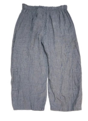 Bryn Walker Linen Pants Women's Medium Wide Leg Cropped Elastic Waist Pockets