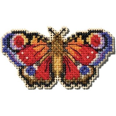 Mill Hill 14ct Kreuzstich Ornament Kit-Pfau Schmetterling 3,36''x1,79''