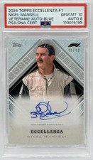 NIGEL MANSELL SIGNED F1 TOPPS ECCELLENZA VETERANO BLUE 41/49 CARD PSA AUTHENTIC