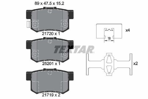 TEXTAR Pastiglie Freno Anteriori e Posteriori Kit Servizi Freno Adatto a Fiat Sedici Suzuki SX4 - Foto 3 di 3