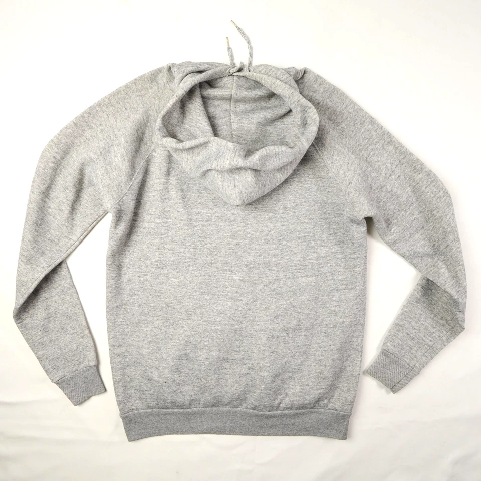 Sudadera con Capucha Vintage Años 80 Para Hombre Grande XL Gris Raglán Sudadera Tultex Ultra Polar 120 Foto 3 de 4