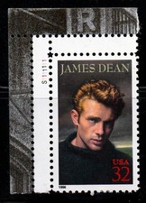 United States U.S. Scott #3082 James Dean Plate Number Single MNH