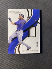 Charlie Blackmon 2019 Immaculate Collection Game Used SP Relic Card /99