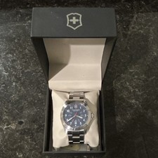 Victorinox Swiss Army Men's Blue Dial Stainless Steel Quartz Wristwatch w/ Box