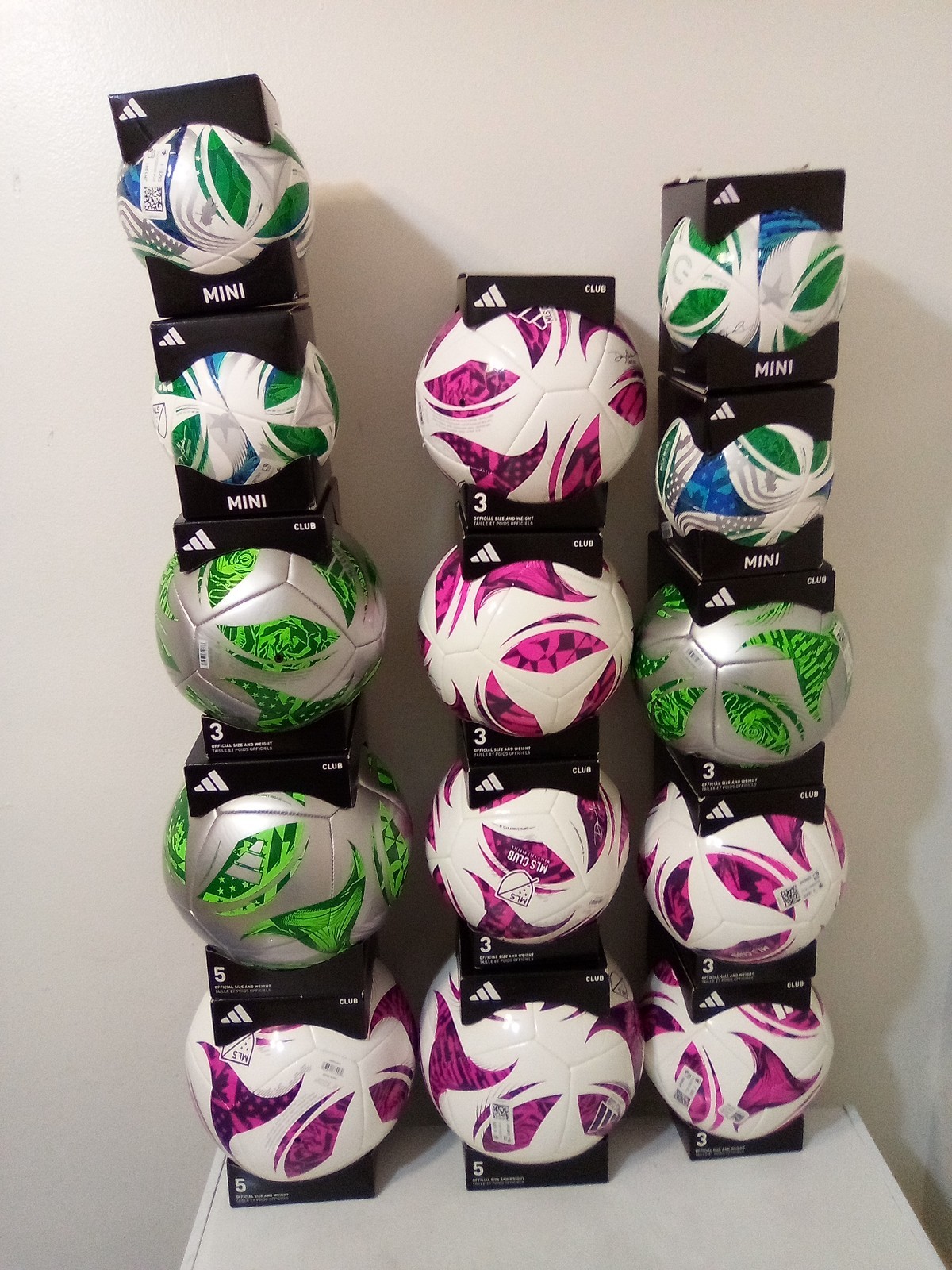 (LOT OF 14) Adidas (MIXED SIZES) Club Sports Soccer Ball NEW!