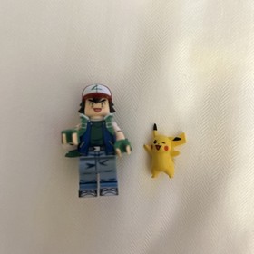 SDCC Custom Lego Minifig Ash Ketchum Minifigure With Cool Pikachu And Poke ball