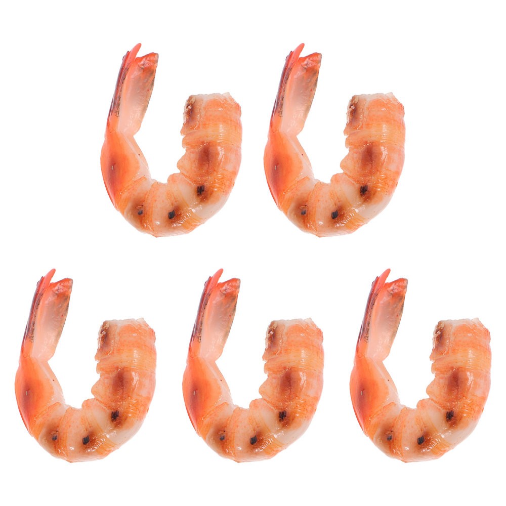 5 Piezas Accesorios de Pescado Simulados Juguete Alimenticio Para La Cocina Camarones