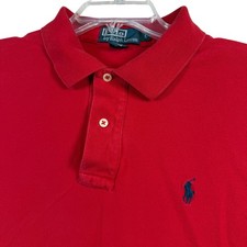 Polo Ralph Lauren Men Large Red Short Sleeve Classic Fit Cotton Polo Shirt