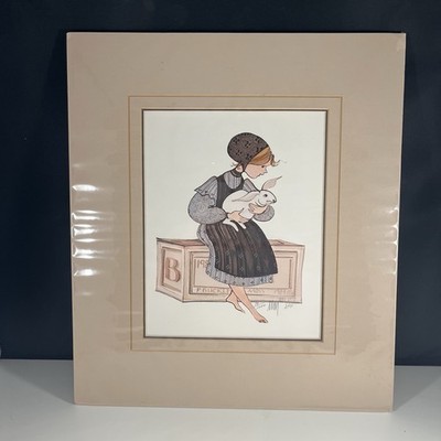 P Buckley Moss Limited Edition Hand Signed Matted Print-  Molly  /1000