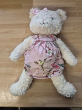 Ted Baker Cream Teddy Bear Cat Dress Plush Comforter Pink Floral Birds Pattern