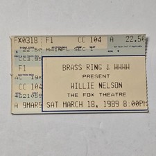 Willie Nelson 1989 Concert Ticket Stub Fox Theatre St Louis MO Original Rare
