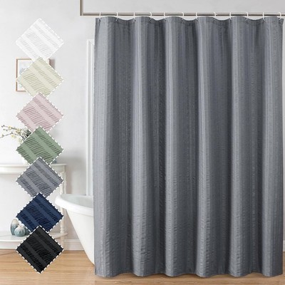 Aiyufeng Moga Grey Shower Curtain Rod Pocket Textured Hotel Luxury Quality
