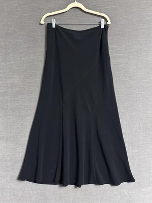 Vintage Focus 2000 Skirt 10 Black A Line Maxi Career Cocktail Performance y2k