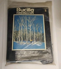 Bucilla ASPEN Needlepoint Kit Wall Hanging Winter Skiing 48559 Marcia Reed Vtg