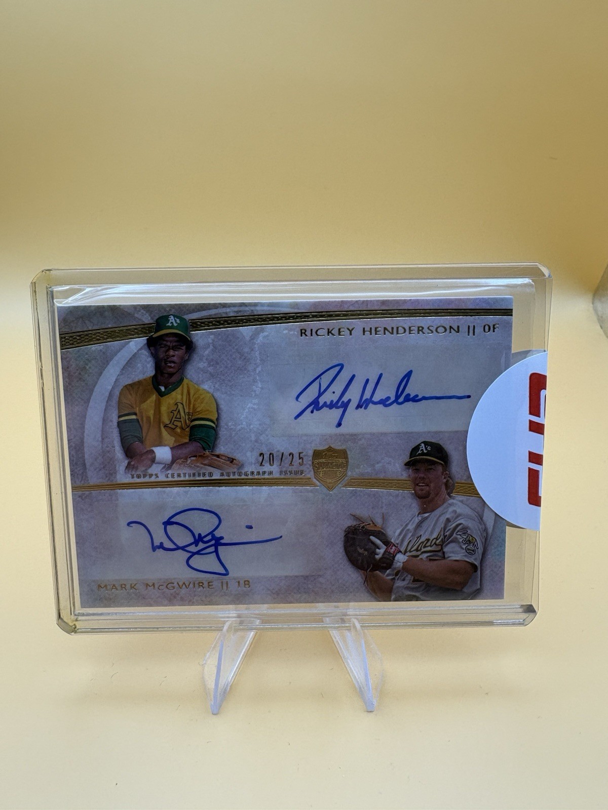 2014 Topps Supreme Rickey Henderson Mark McGwire Dual Auto /25